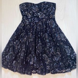 Mini skater sweetheart dress black